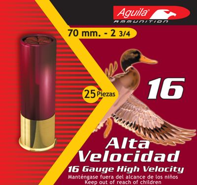 Aguila 1CHB1606 Birdshot High Velocity 16 Gauge 2.75 1 1/8 oz 6 S